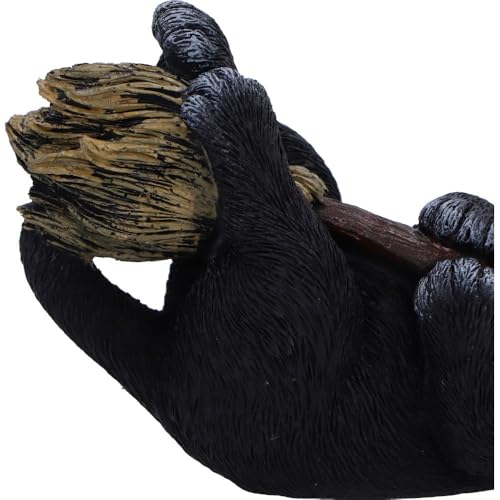 Witch’s Broomstick Black Cat Figurine - Hand-Painted Resin Gothic Decor