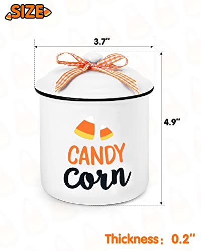 Candy Corn Ceramic Canister with Lid - Halloween Trick or Treat Decor