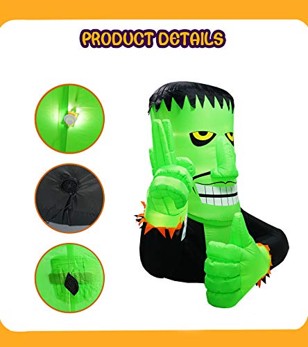 6FT Halloween Inflatable Frankenstein Outdoor Decoration with LED Lights