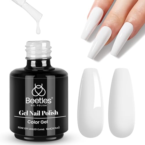 Gel Nail Polish Top & Base Coat Set with White Polish - 2 Pcs 15ml