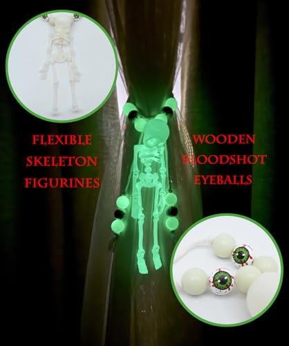2pcs Luminous Skeleton Halloween Curtain Tiebacks - Creepy Decor Accessories