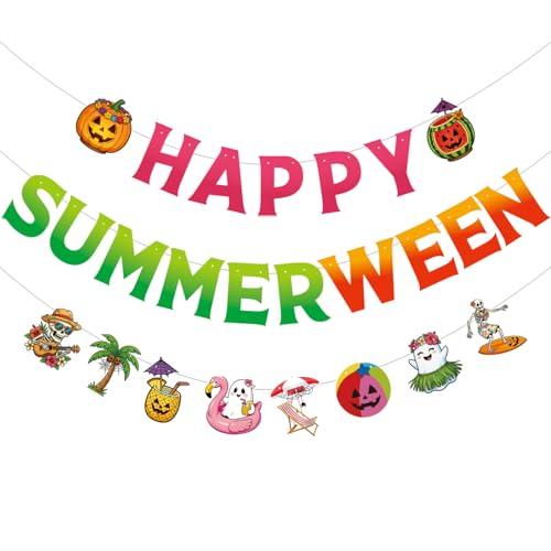 Pre-Assembled Summerween Banner & Garland Party Decorations