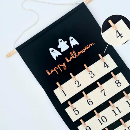 Halloween Photo Countdown Calendar with Clips - Reusable Spooky Season Decor