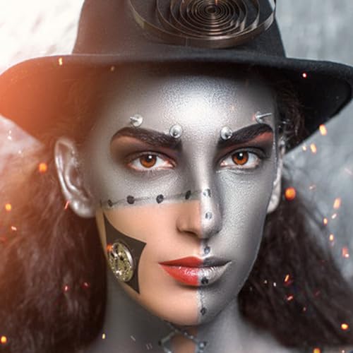 Silver Face Body Paint for Halloween & Cosplay - 2.37Oz Water-Based Full Body Makeup