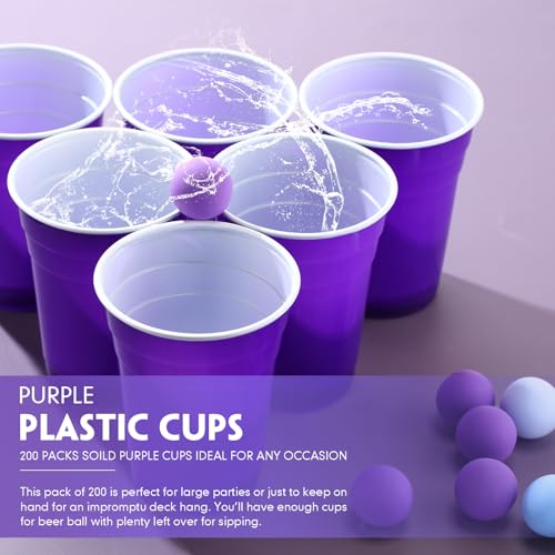 Purple Disposable Plastic Cups 16 oz Pack of 200 - Party & Event Drinkware