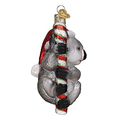 Christmas Koala Glass Blown Ornament - Handcrafted Holiday Tree Decoration - Variation 4.25 Inches