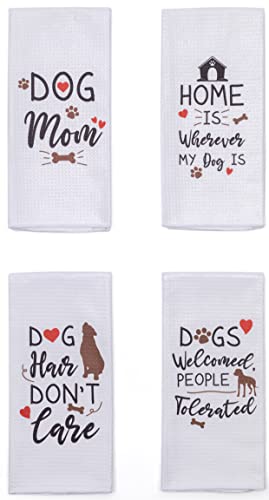 Dog Microfiber Dish Towels Set of 4 - Fun Fall Kitchen Decor & Gift - Variation of THIS listing