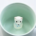 Cute 3D Animal Coffee Mug - Bear Inside Ceramic Teacup for Kids & Adults - 8 oz