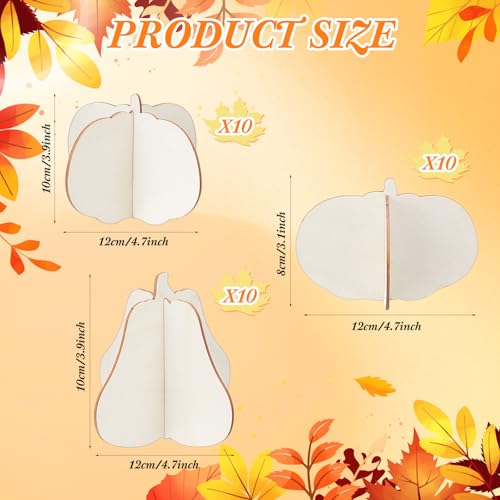 Solid Wooden Pumpkin Crafts Kit - 4.7 Inch Fall Thanksgiving Decor