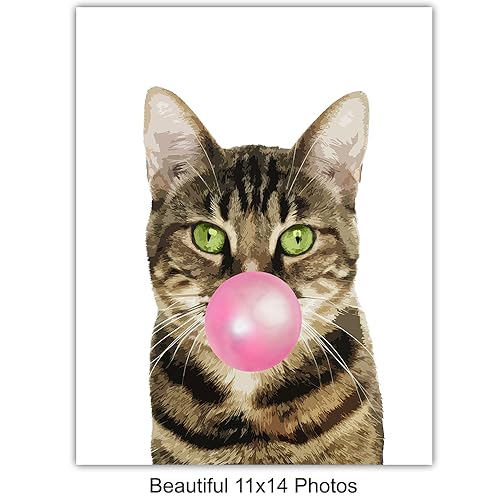Cat Lover Wall Art 11x14 Unframed Prints - Cute Cat Gifts for Women