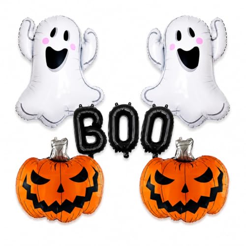 Halloween Foil Balloon Set - Ghost, Pumpkin, Boo Decorations for Parties