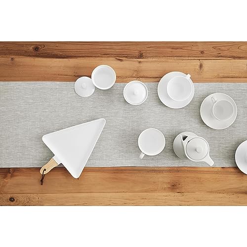 Pure Linen Table Runner Oyster Grey 14 x 90 in - Athena by Solino Home