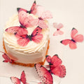 Red Edible Butterfly Cake Toppers Set - 38pcs Small & Large Wafer Paper Decorations for Wedding & Birthday Cakes