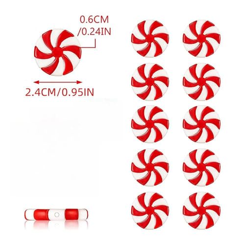Christmas Candy Cane Ornaments - 100 Pack Peppermint Holiday Decorations - DIY Tree & Craft Accents