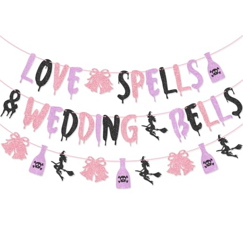 Love Spells & Wedding Bells Banner Garland - Bridal Shower & Bachelorette Party Decorations