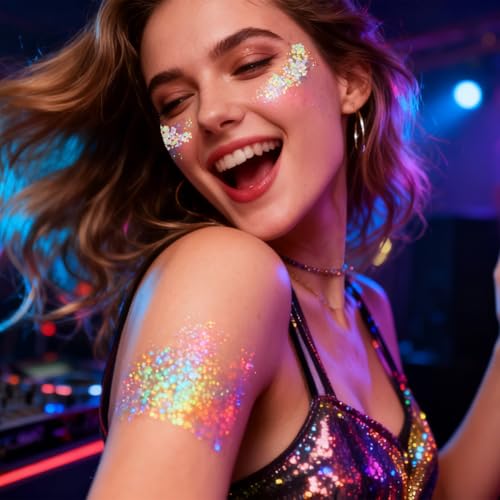 Carnival White Body Glitter Stick - Sparkling Face & Hair Glitter Gel for Festivals & Raves (Variation: Carnival White)