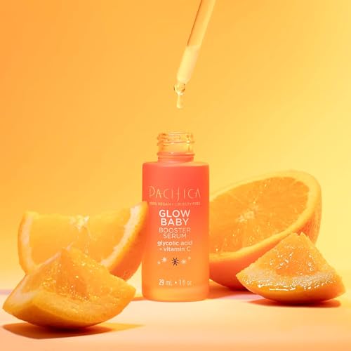 Pacifica Vitamin C Serum for Face – Glow Baby Brightening Facial Serum with Glycolic Acid – Vitamin C Booster Skin Care, Dark Spot Corrector, Vegan Skincare for Glowing Skin, Dermatologist Tested
