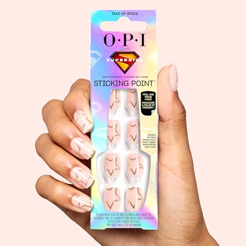 OPI Take Up Space Press-On Nails - Medium Square, Nude with Gold Star Accent, 30 Count - Variation of Take Up Space