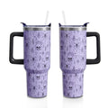 Halloween Gothic Moth 40oz Insulated Tumbler Cup with Handle & Straw - Halloween Goth-02