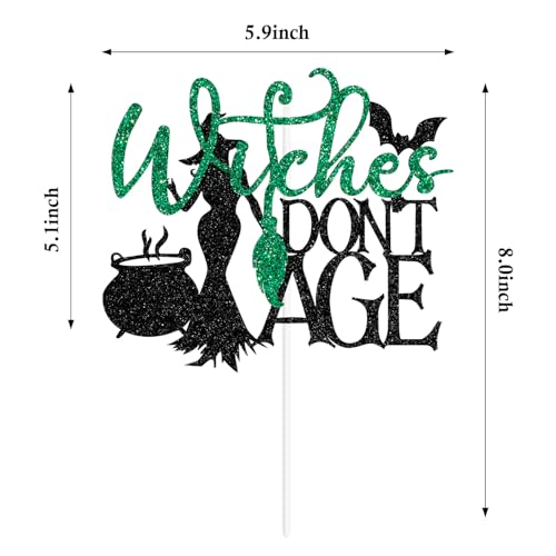 Witches Don't Age Cake Topper Halloween Witch Birthday Decoration