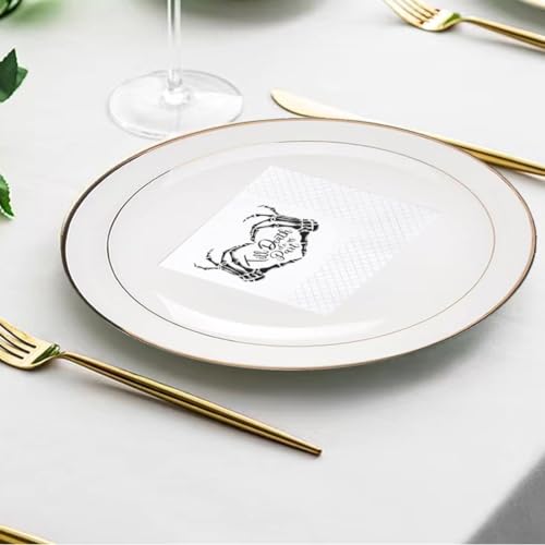 Funny Gothic Skeleton Cocktail Napkins - Till Death Do Us Part, 100 Pack