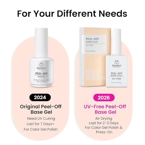 Peel Off Base Coat for Gel Nails - 15ml Air Dry No Lamp Needed