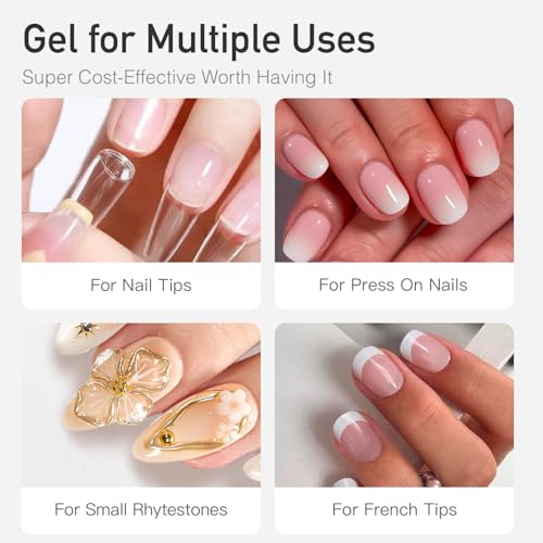 2g Semi Solid Nail Glue - Strong Adhesive for Press On Nails - 5 Pack