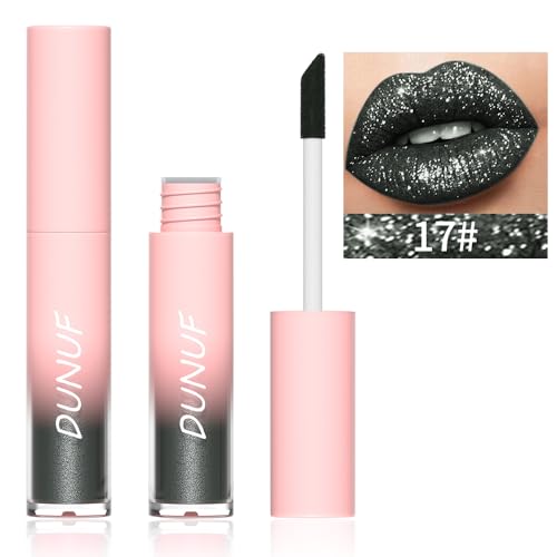 Petansy Red Lip Gloss Set - 3 Colors Diamond Glitter Metallic Liquid Lipstick