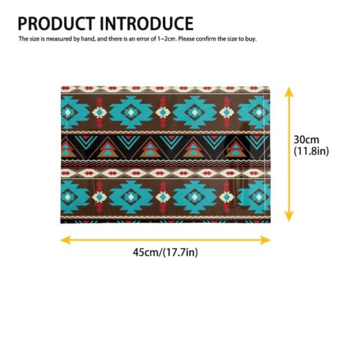 Set of 6 Aztec Boho Table Mats - Heat Resistant Native American Navajo Design