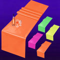 Glow-in-the-Dark Multicolor Plastic Table Runner - 8 Pack for Parties