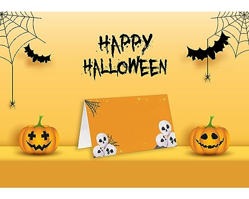 Halloween Table Place Cards Set - 25 Tent Style Food Labels - Halloween / Halloween Table Place Card 01