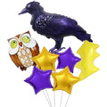 Foil Balloon Set with Crow Owl Lightning and Stars for Magic Party Decor