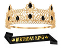 Birthday King Crown and Sash Set for Men - Royal Celebration Accessories