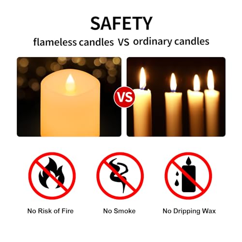 Ivory 3x6 Inch Flameless Candles with Remote Timer - Battery Operated