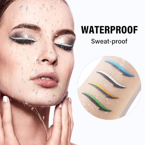 Glitter Eye Line Strips - Adhesive Instant Eyeliner Stickers for Eyes - Variation #03
