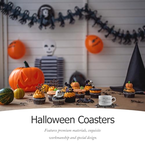 Spider Web Heat Insulation Coasters 10pcs - Decorative Halloween Table Protectors