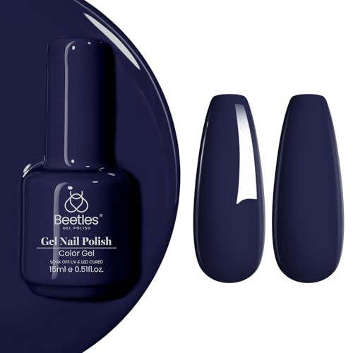 Beetles Gel Nail Polish Navy Eclipse Blue 15ML - Creme Blue Variation D