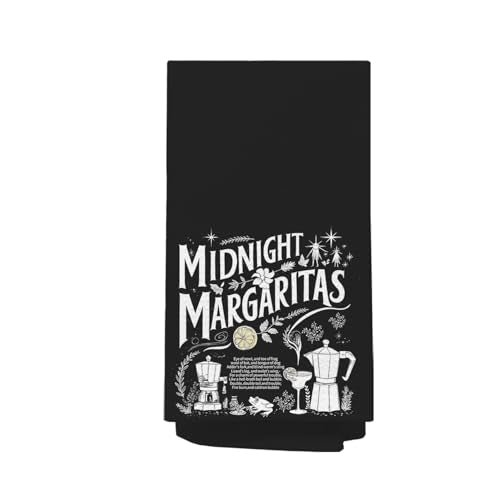 Gothic Witchy Midnight Margaritas Cocktail Kitchen Towel - Halloween Decor
