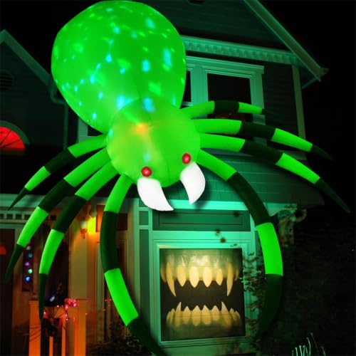 12FT Inflatable Halloween Spider with LED Lights Outdoor Yard Decoration