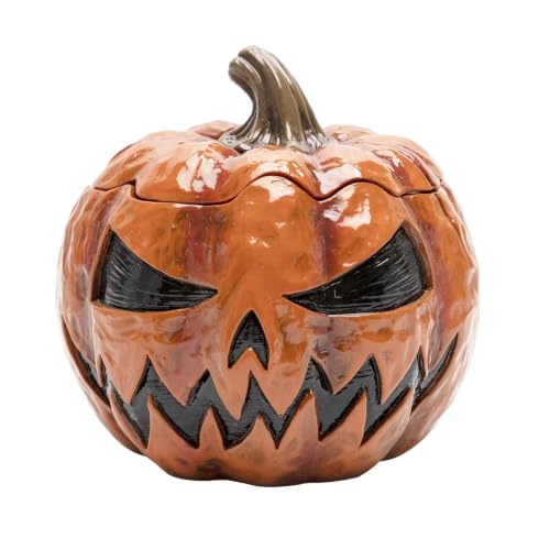 Halloween Pumpkin Cookie Jar with Lid - Cute Decorative Candy Bowl