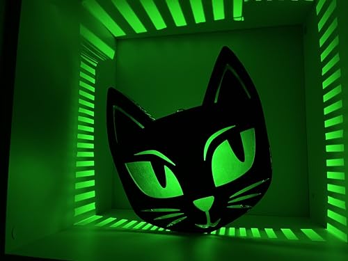 Halloween Black Cat LED Sign - Battery Operated Wall & Tabletop Decor - Variation: Black Cat
