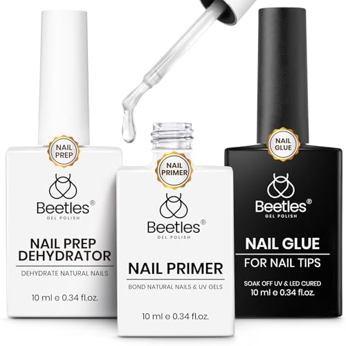 Beetles Gel Nail Glue Kit with Dehydrator & Primer - E-Clear-3