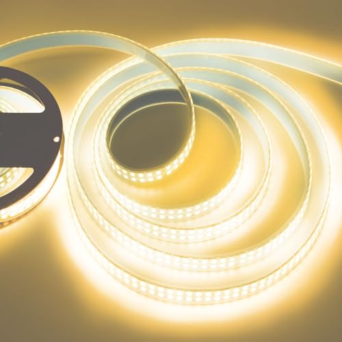 LED Light Strip 16.4ft Waterproof IP67 Dimmable 5054 1200 LEDs for Home & Outdoor Decoration - Warm White 3500K