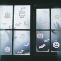 Halloween Laser Window Clings Decal - Double-Sided Ghost Bat Pumpkin Pattern, Style 2, 20 Pcs