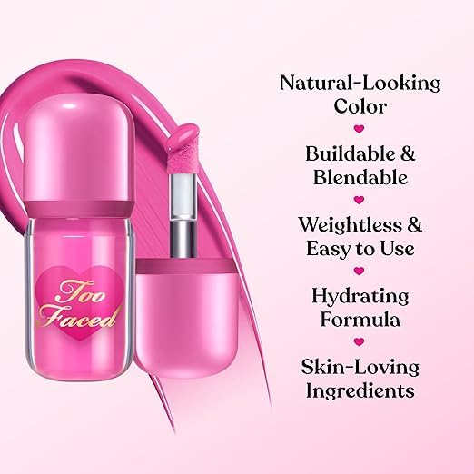 Too Faced Love Flush Blush - Glowing Liquid Blush for a Luminous Finish | Blendable, Natural Color