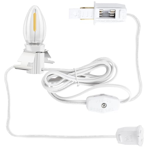 Christmas Village Lights Accessory Cord with 1 LED Bulb & Clips