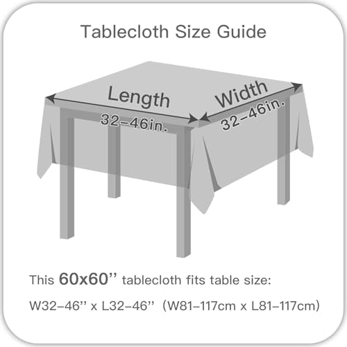 Maxmill 60x60 Inch Linen-Looking Waterproof Square Tablecloth - Rust