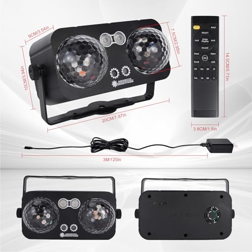 Disco Party Light with 4-in-1 LED Effects, Sound Activated, DJ & Club Lighting