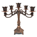 Red Bronze Tulip Style 5-Candle Metal Candelabra - 10.1 Inch Tall for Wedding & Home Decor