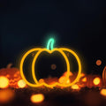 Halloween Pumpkin Neon Sign - 7.3x9in Dimmable Wall Decor with Battery & USB Power - Little Pumpkin Variation